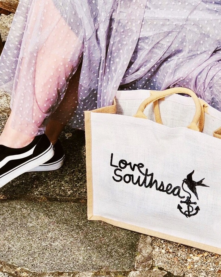 Love Southsea pink logo tote bag