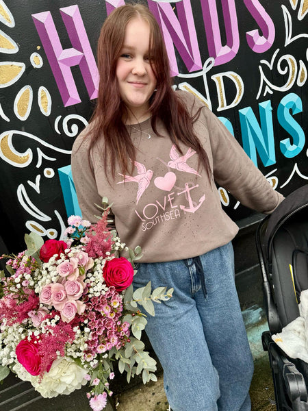 Brown & pink Bird & Anchor Sweatshirt