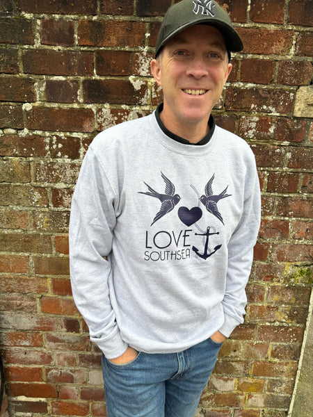 Grey & navy Bird & Anchor Sweatshirt