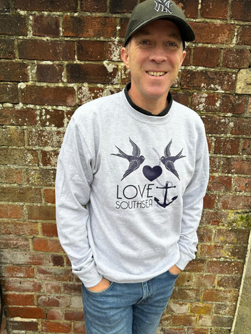 Grey & navy Bird & Anchor Sweatshirt