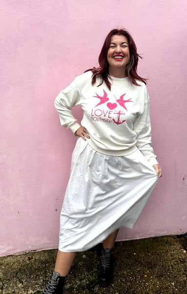 Cream & pink Bird & Anchor Sweatshirt