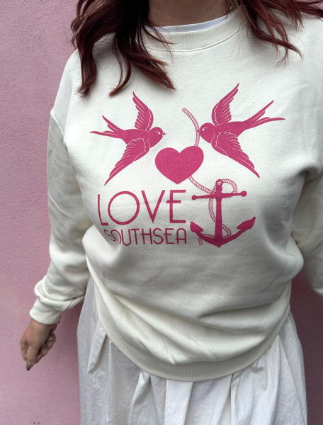 Cream & pink Bird & Anchor Sweatshirt