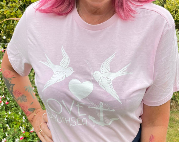 Pink & White Bird & Anchor t-shirt
