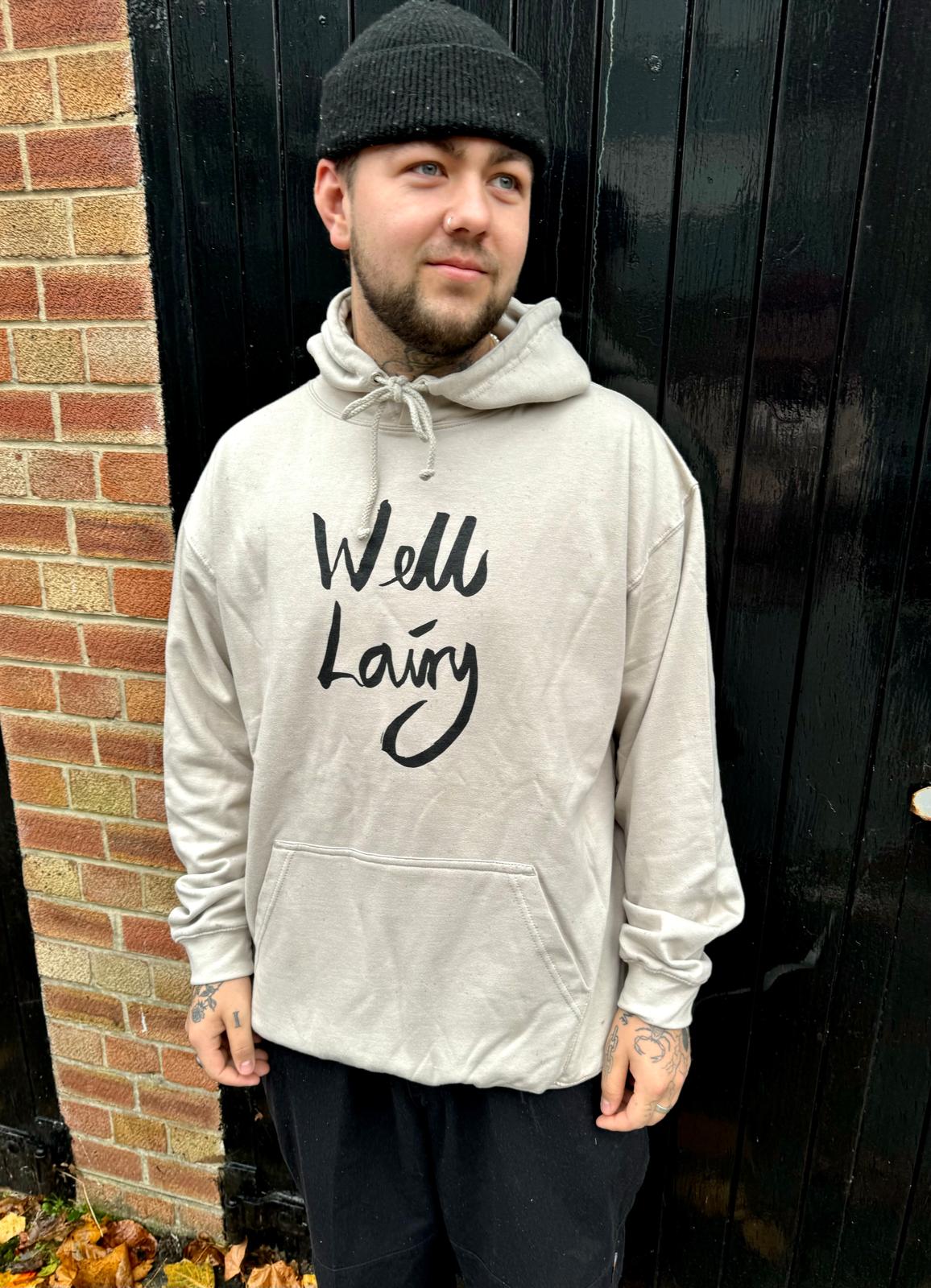 'Well lairy' Love Southsea hoodie (light beige & black)