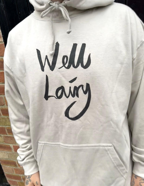 'Well lairy' Love Southsea hoodie (light beige & black)