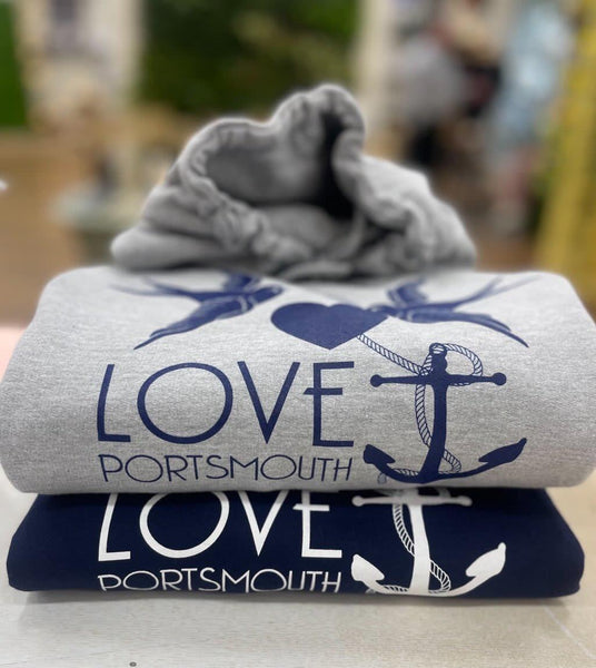 Love PORTSMOUTH hoodie (Navy/White)