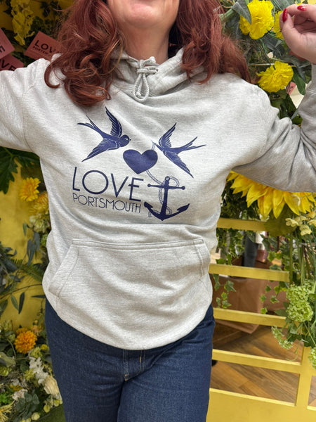 Love PORTSMOUTH hoodie (Grey/Navy)