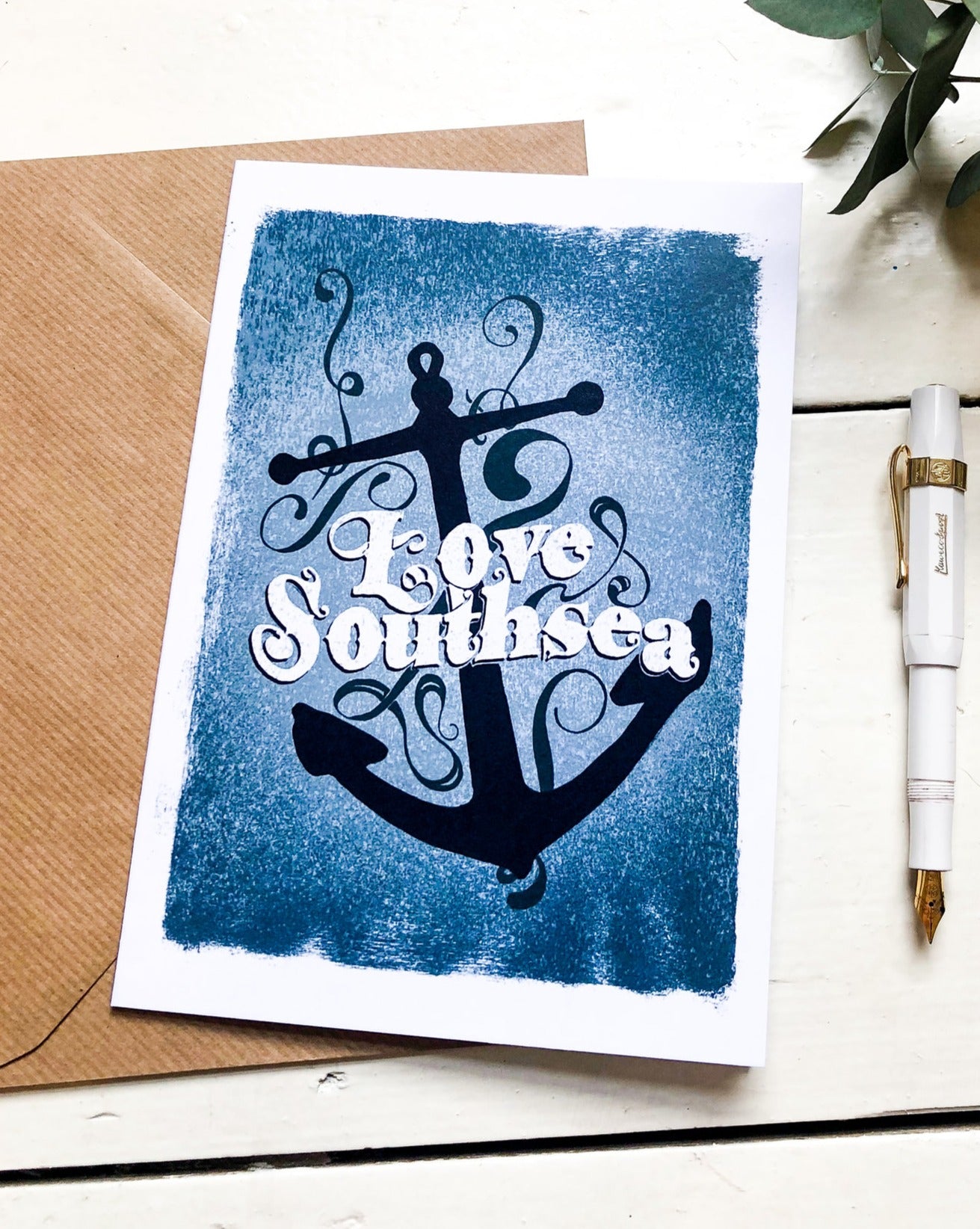 Love Southsea Anchor Greetings Card
