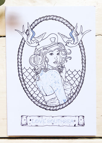 Tattooed Sailor Girl Print