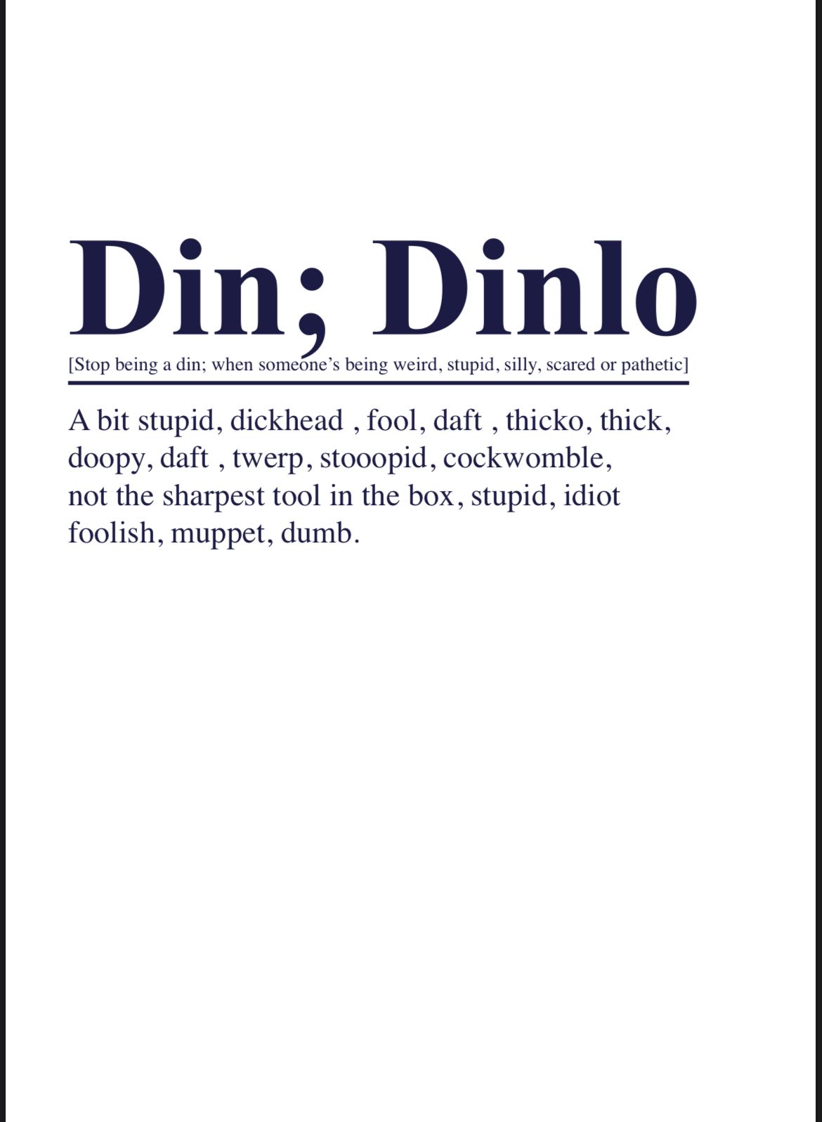 Definition of 'Dinlo' (Portrait) Love Southsea Artwork Print