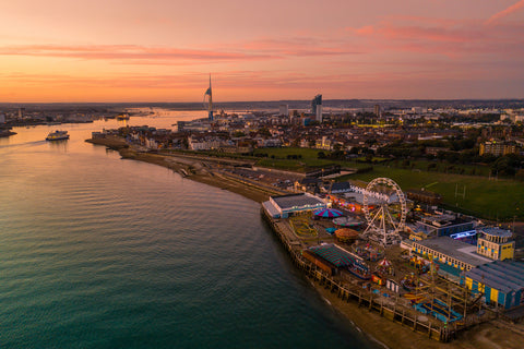 'Clarence Pier sunset' Aerial Drone Photo Print