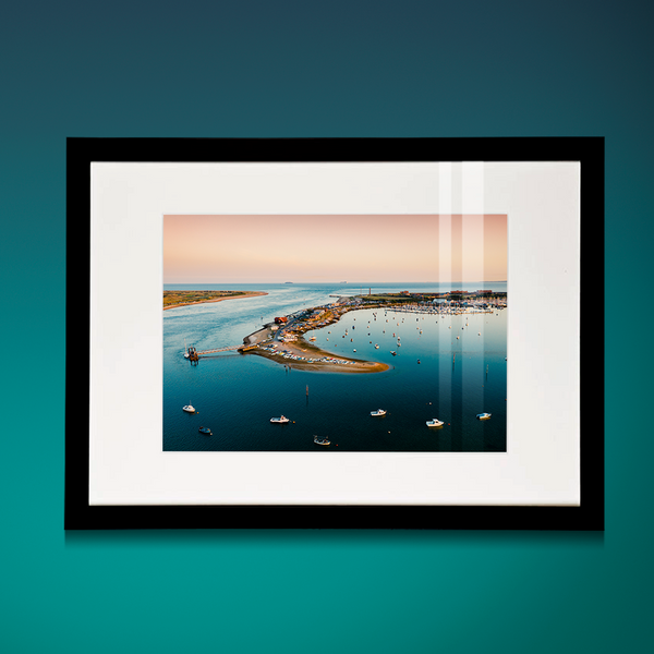 'Sunset at Eastney Harbour' Photo Aerial Drone Photo Print