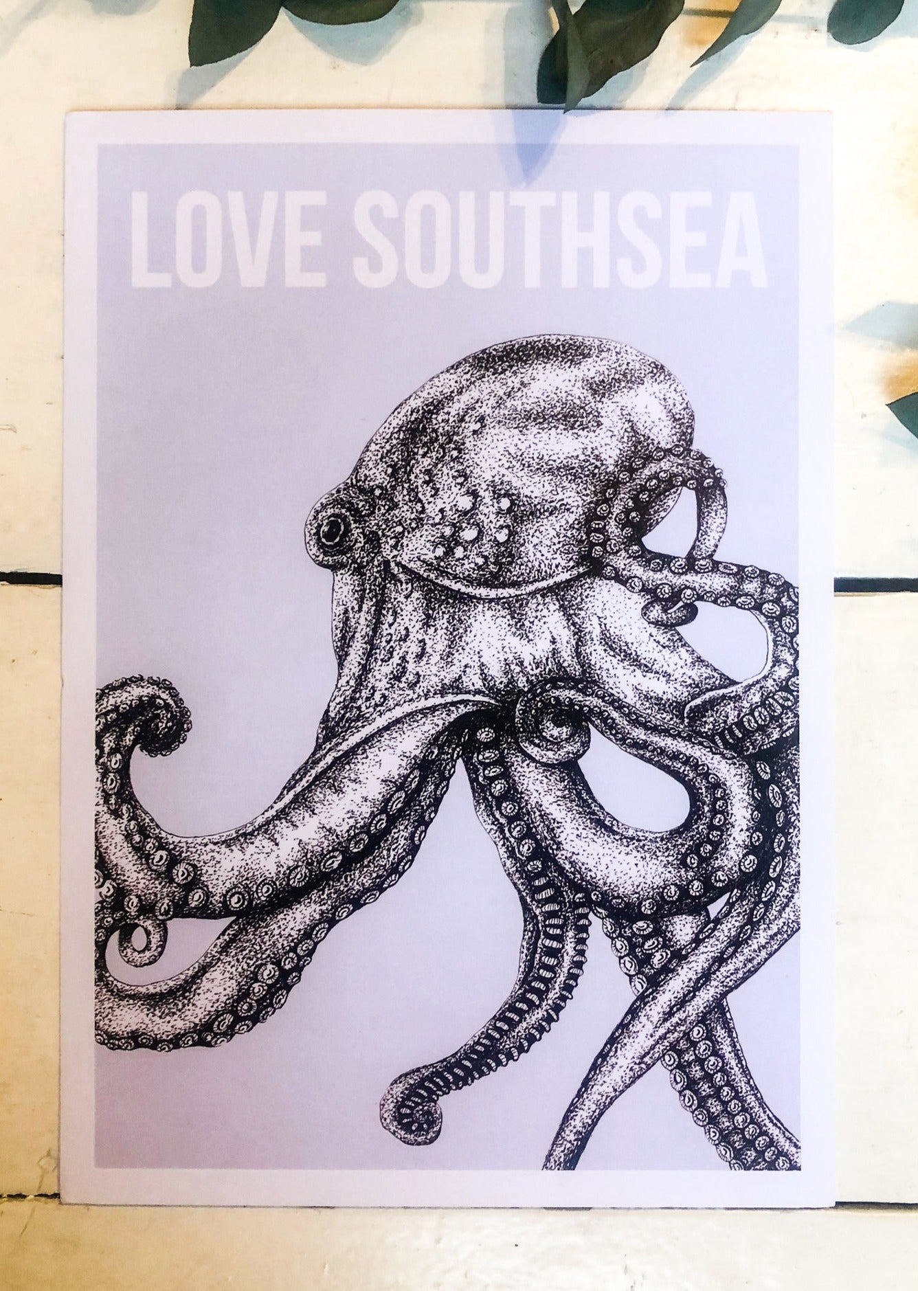 Blue Octopus Illustration Print
