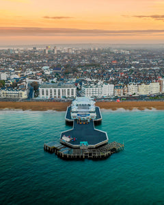 'Sunrise at South Parade Pier' Aerial Drone Photo Print